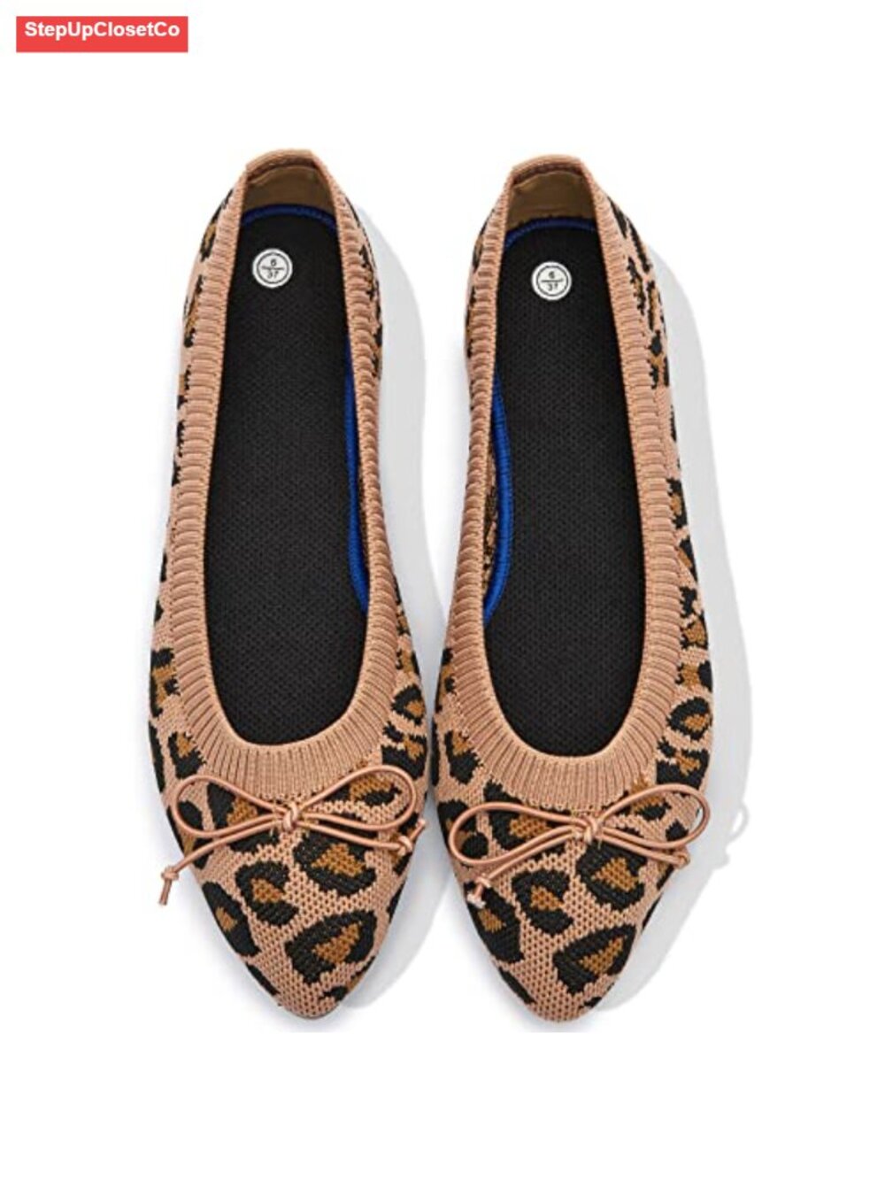Women's Pointed Toe Ballet Flats Mesh Bow Slip-On Dressy Comfortable